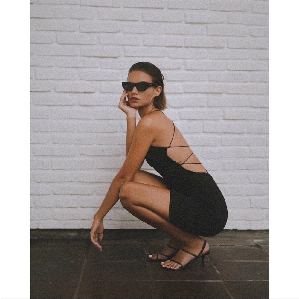 Black verve girl open back dress M - Picture 1 of 7